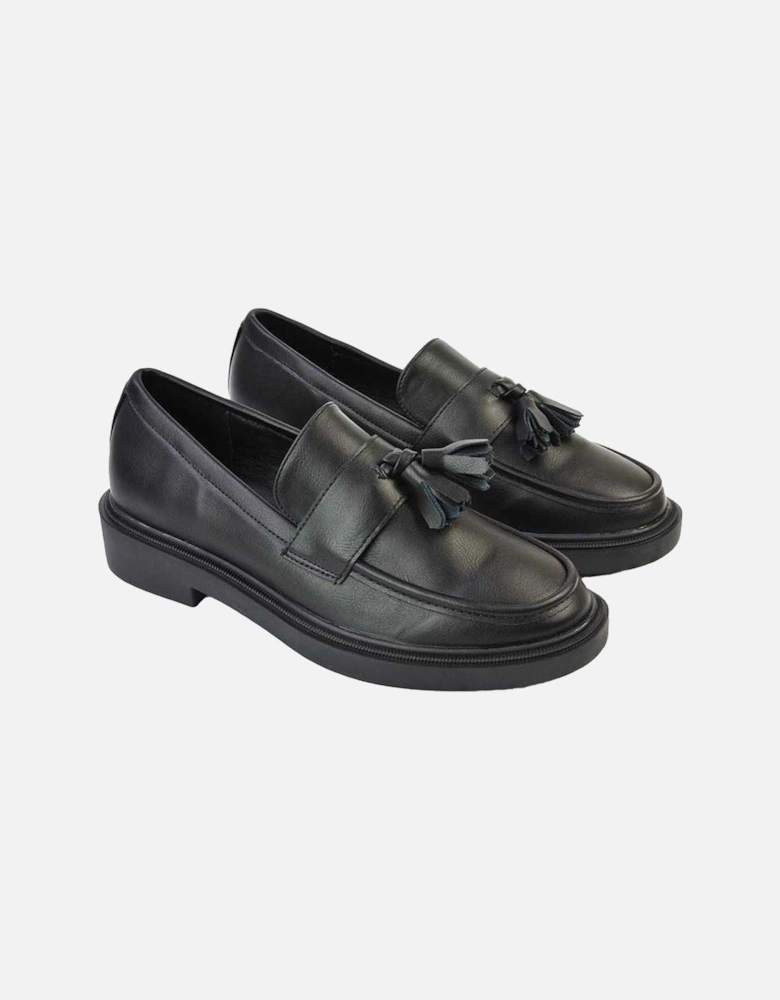 Womens/Ladies Alida Tassel Chunky Flat Loafers