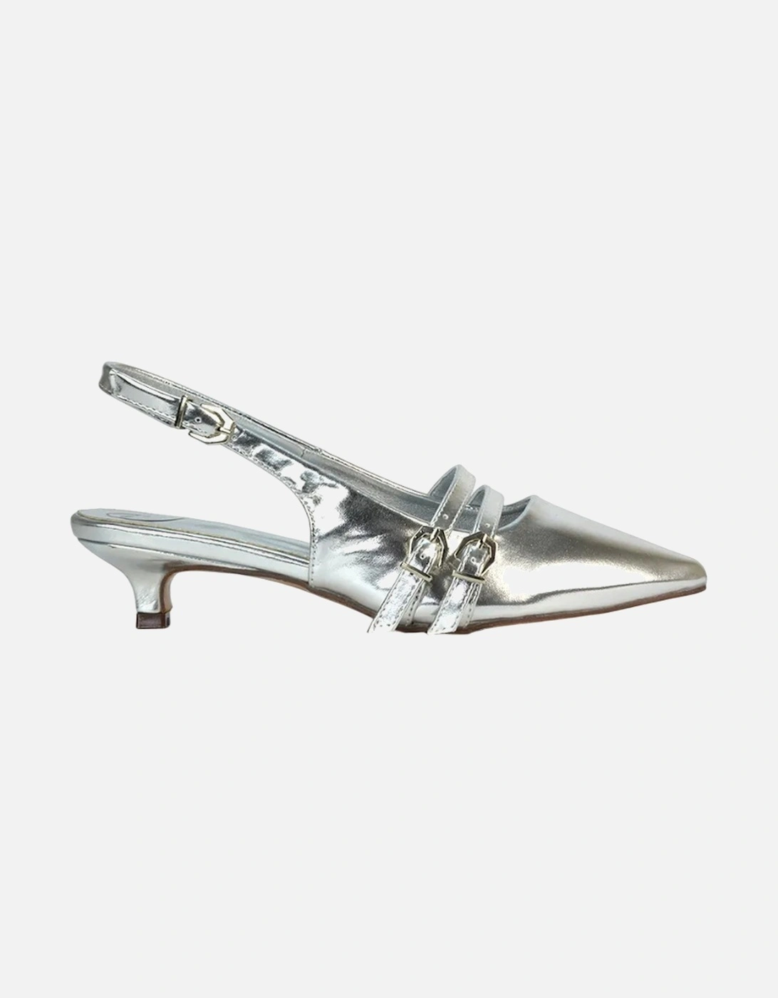 Womens/Ladies Cassie Sling Back Low Kitten Heel Court Shoes, 5 of 4