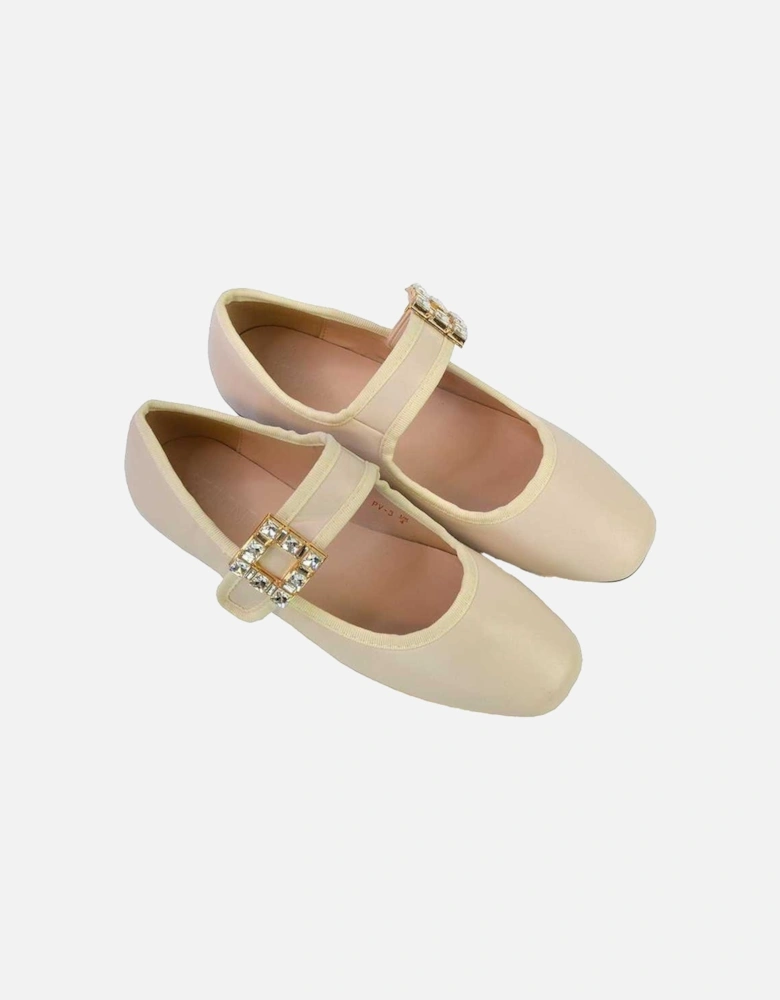 Womens/Ladies Rhyse Diamante Square Toe Buckle Detail Mary Janes