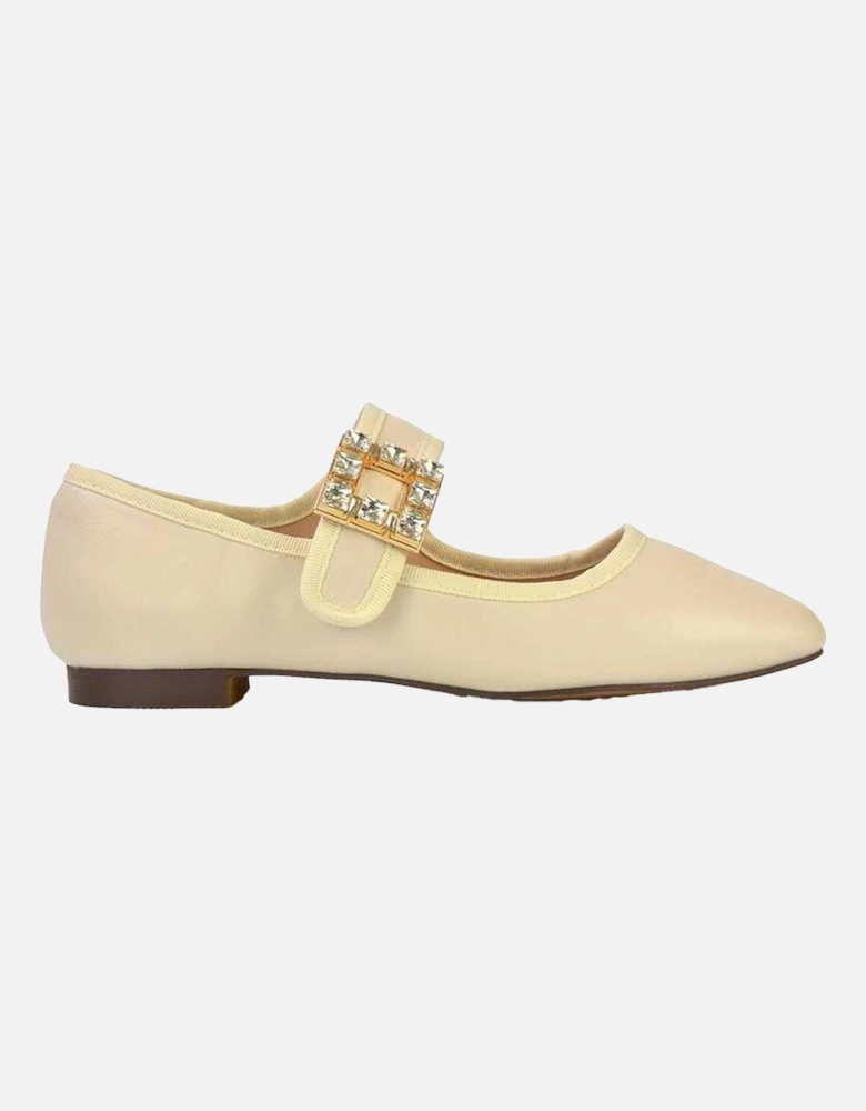 Womens/Ladies Rhyse Diamante Square Toe Buckle Detail Mary Janes
