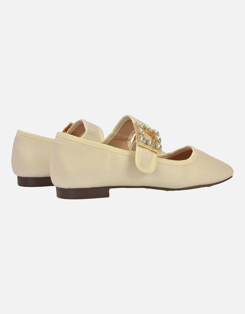 Womens/Ladies Rhyse Diamante Square Toe Buckle Detail Mary Janes