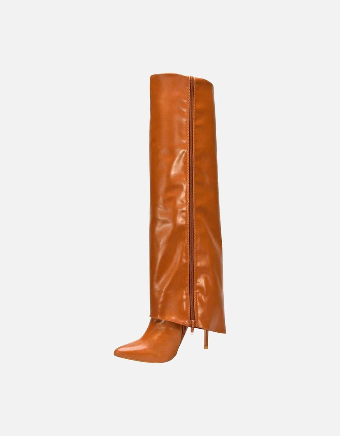 Womens/Ladies Shauna Fold Over Stiletto Heel Knee-High Boots