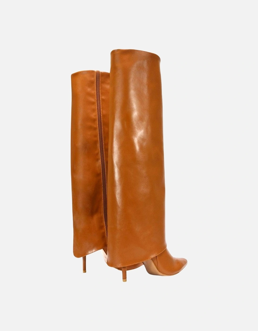 Womens/Ladies Shauna Fold Over Stiletto Heel Knee-High Boots