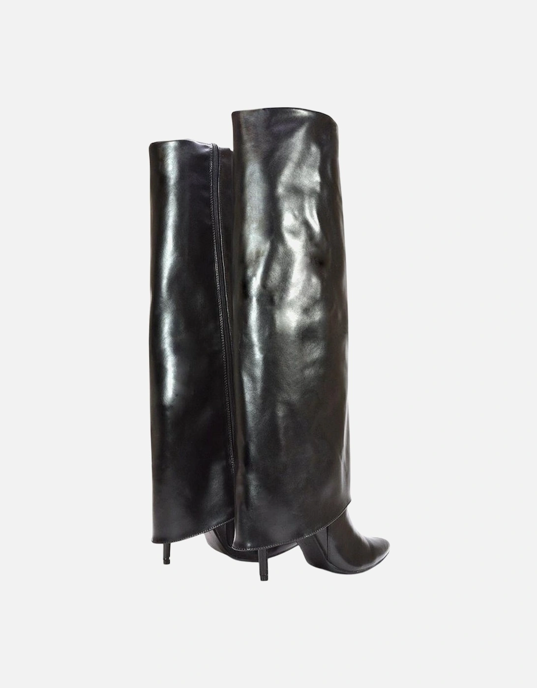 Womens/Ladies Shauna Fold Over Stiletto Heel Knee-High Boots