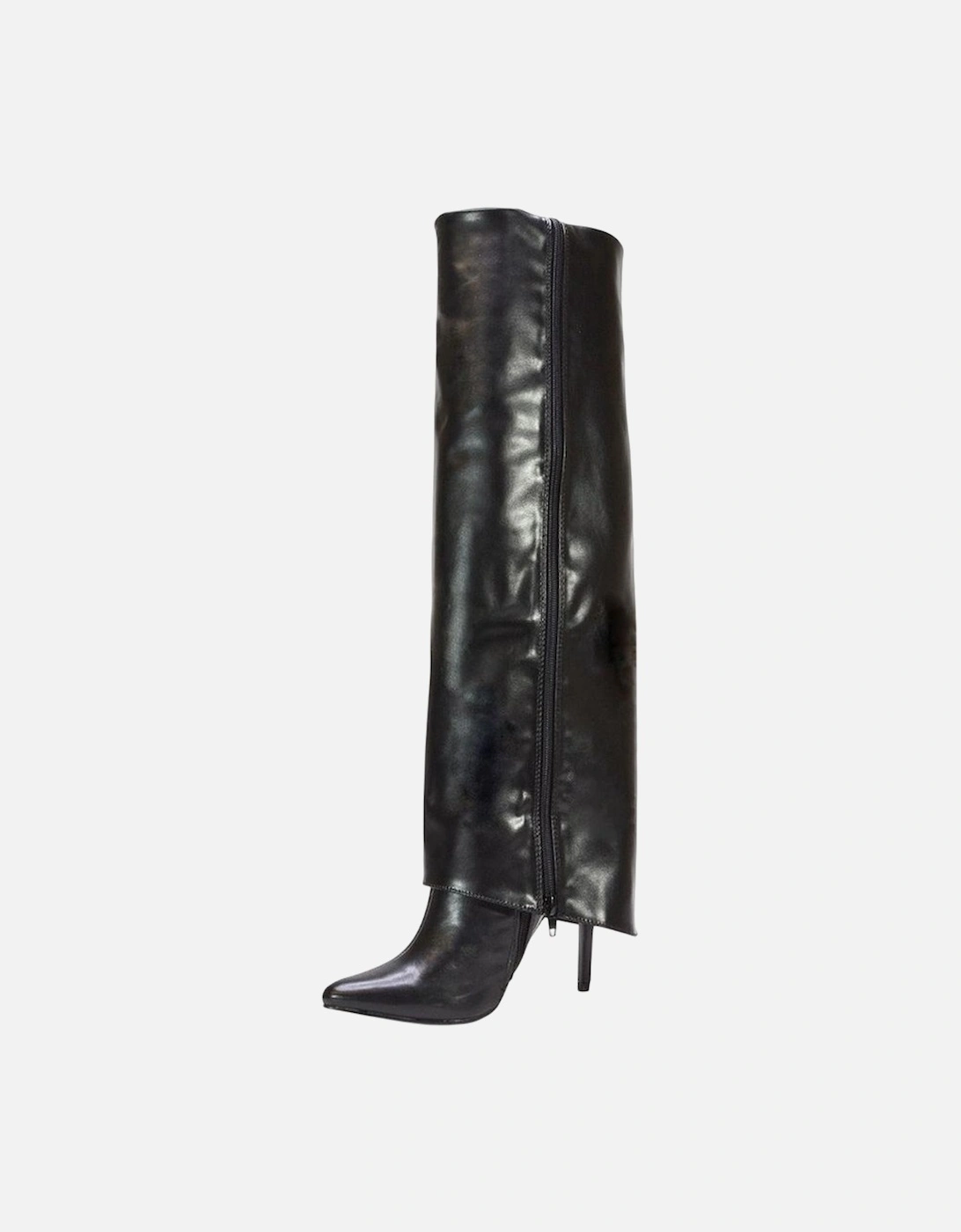 Womens/Ladies Shauna Fold Over Stiletto Heel Knee-High Boots