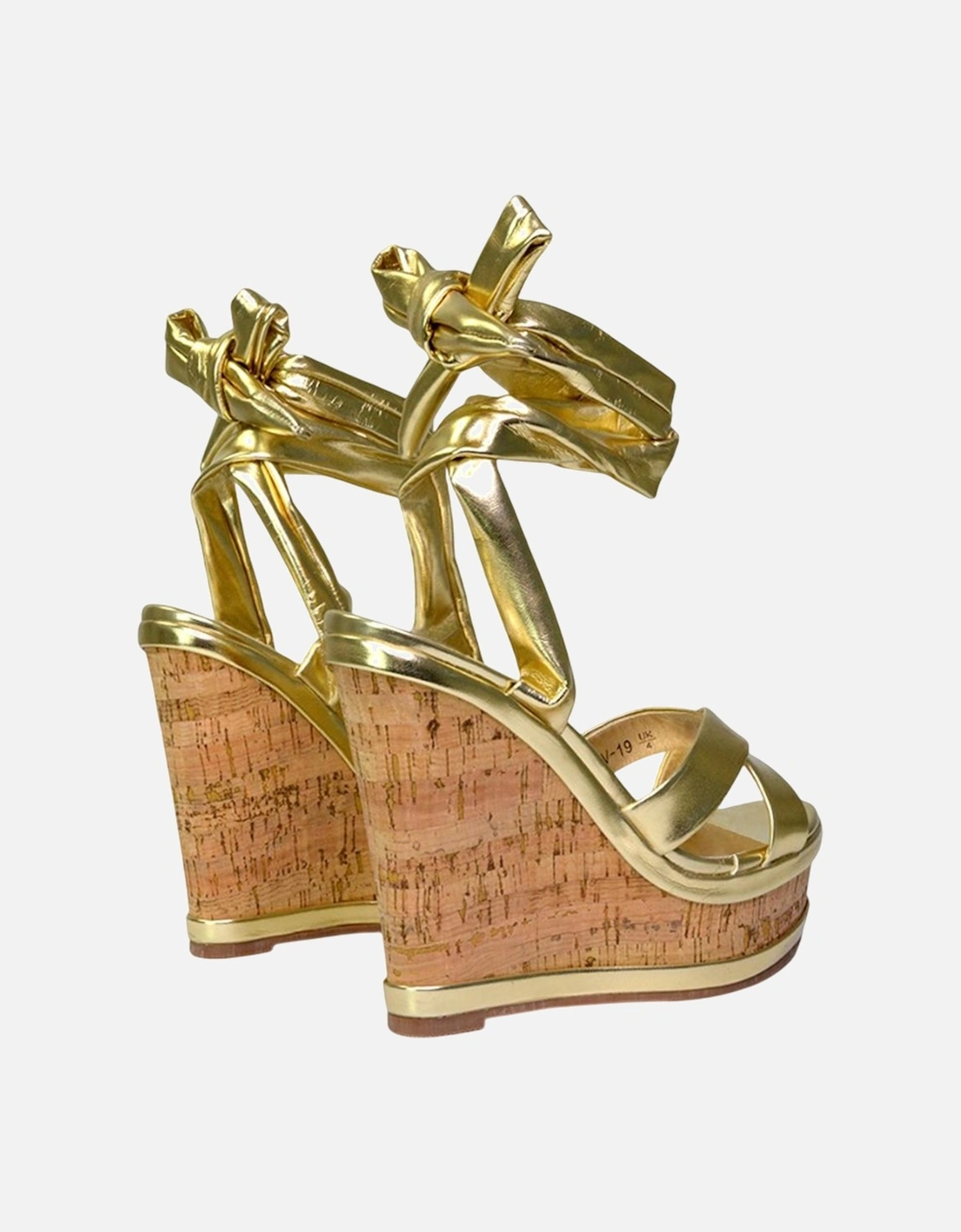 Womens/Ladies Kammie Cork Metallic Wedge Sandals