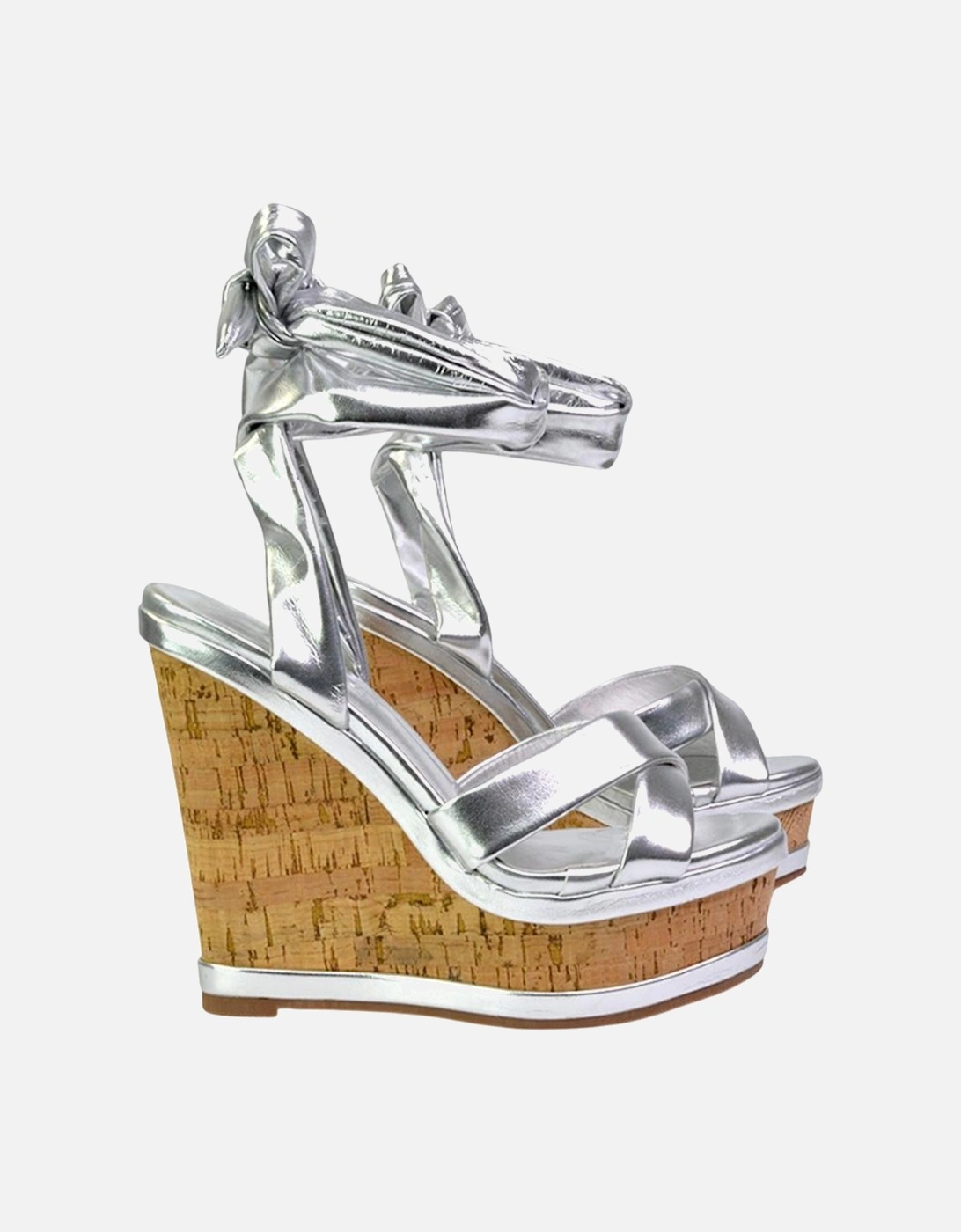 Womens/Ladies Kammie Cork Metallic Wedge Sandals