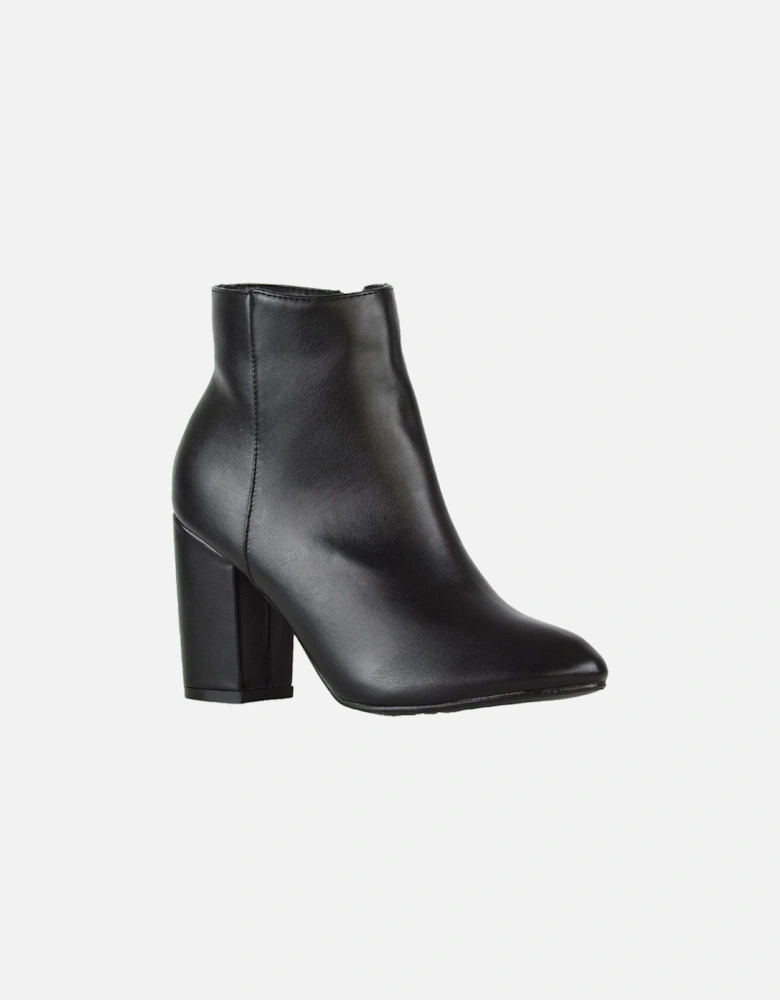 Womens/Ladies High Block Heel Ankle Boots