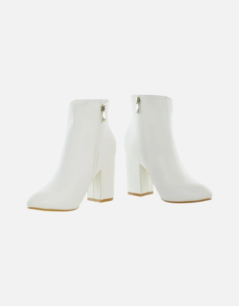 Womens/Ladies High Block Heel Ankle Boots