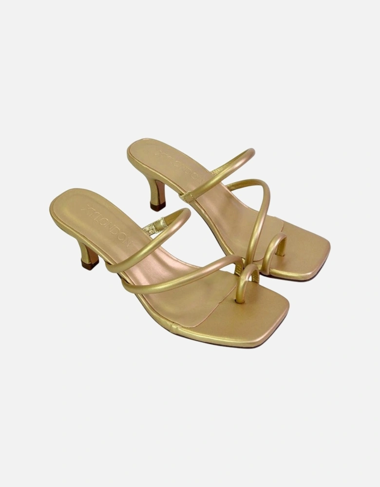 Womens/Ladies Prancy O-Ring Strap Kitten Heel Mule Sandals