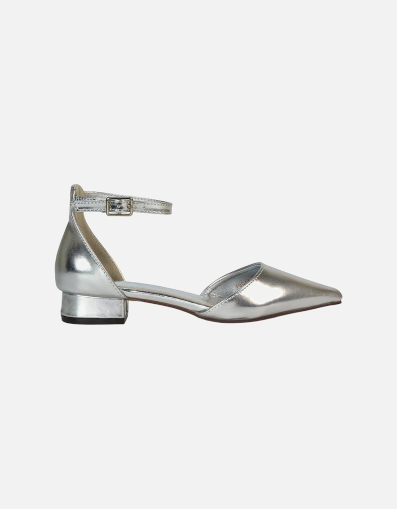 Womens/Ladies Jenny Metallic Low Heel Court Shoes