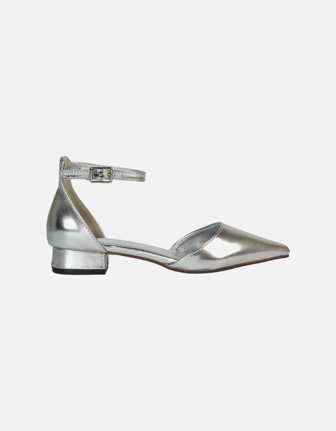 Womens/Ladies Jenny Metallic Low Heel Court Shoes