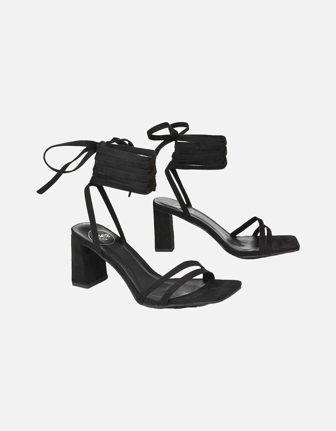 Womens/Ladies Tanyel Strappy Lace Up Mid Block Heel Sandals