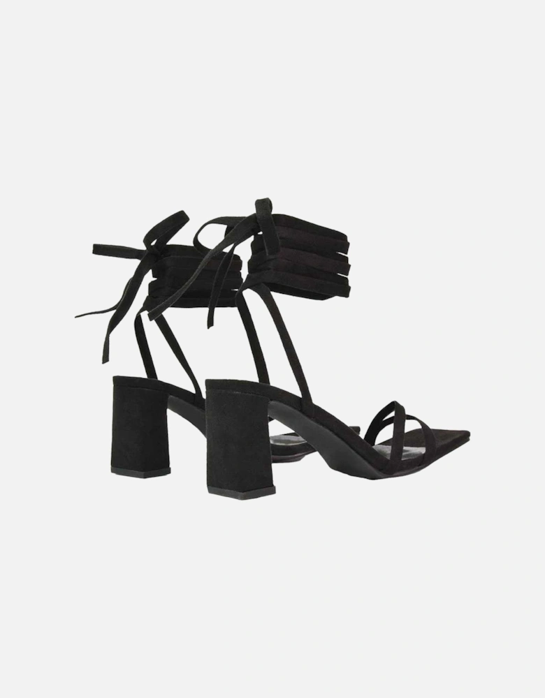 Womens/Ladies Tanyel Strappy Lace Up Mid Block Heel Sandals
