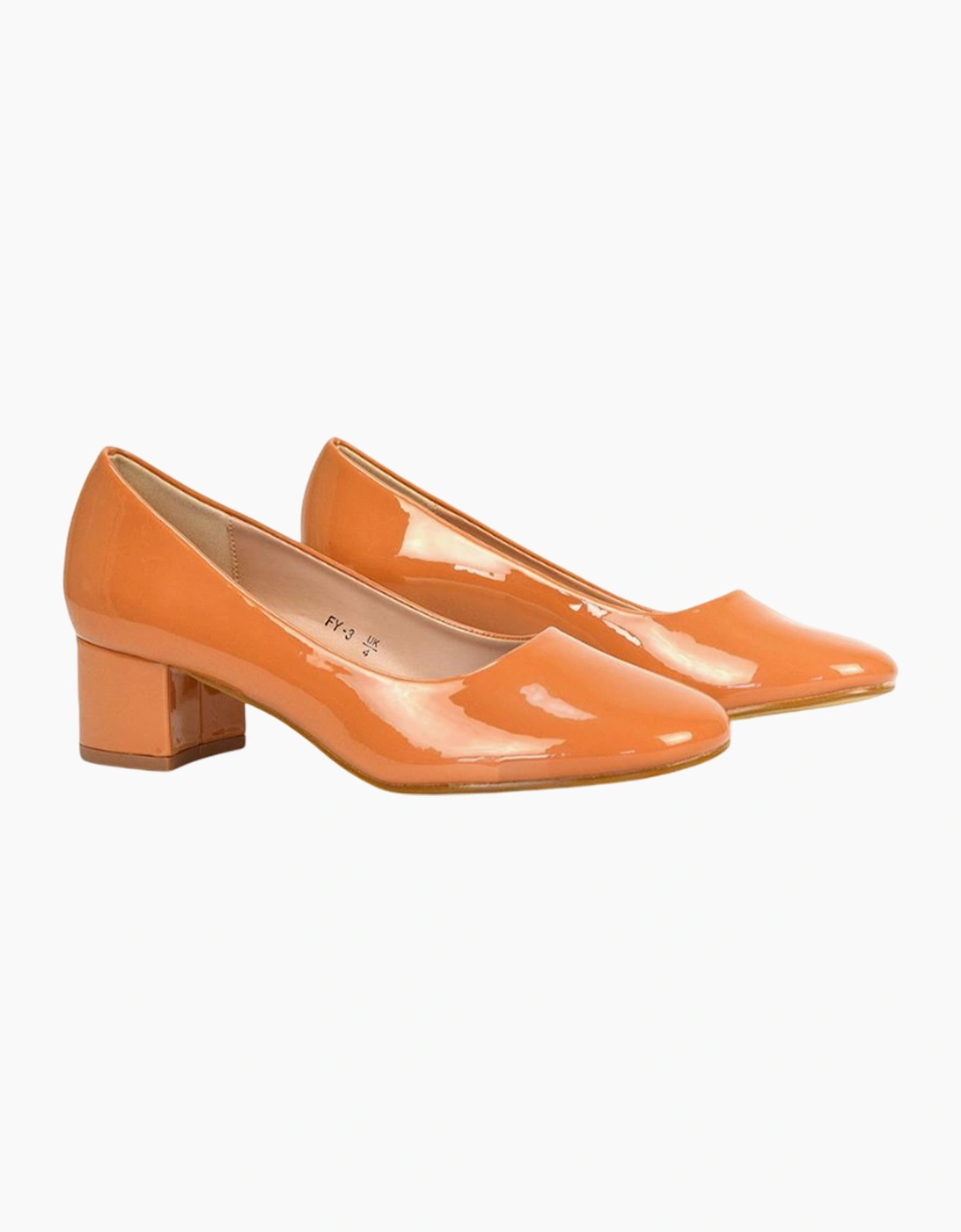 Women's XY London Womens/Ladies Liberty Patent Leather Court Pumps - Orange - Size: 6