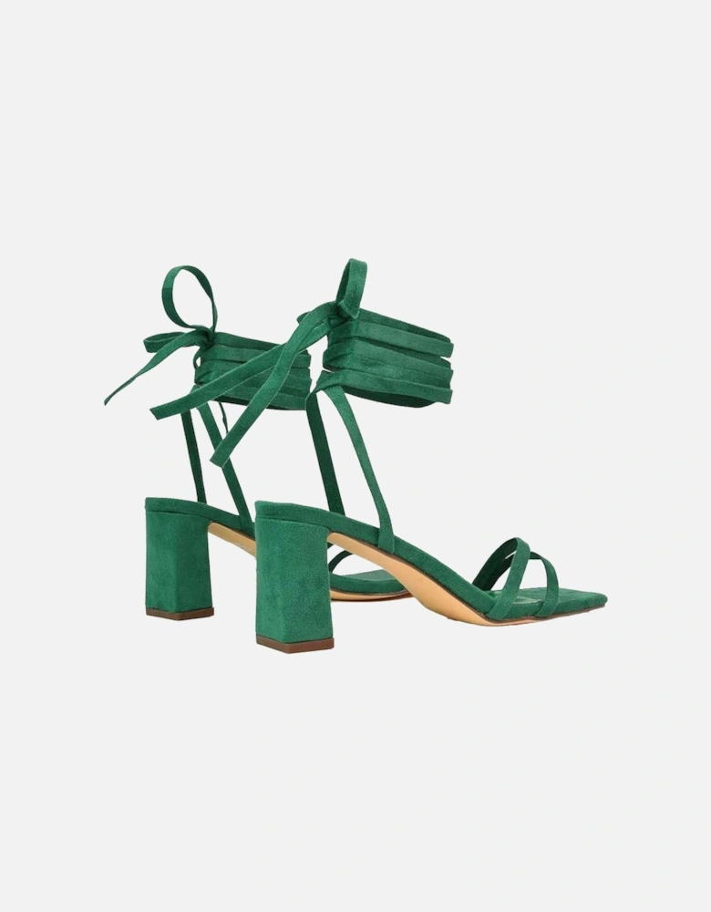 Womens/Ladies Tanyel Strappy Lace Up Mid Block Heel Sandals