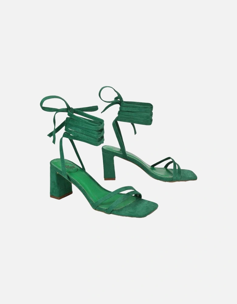 Womens/Ladies Tanyel Strappy Lace Up Mid Block Heel Sandals