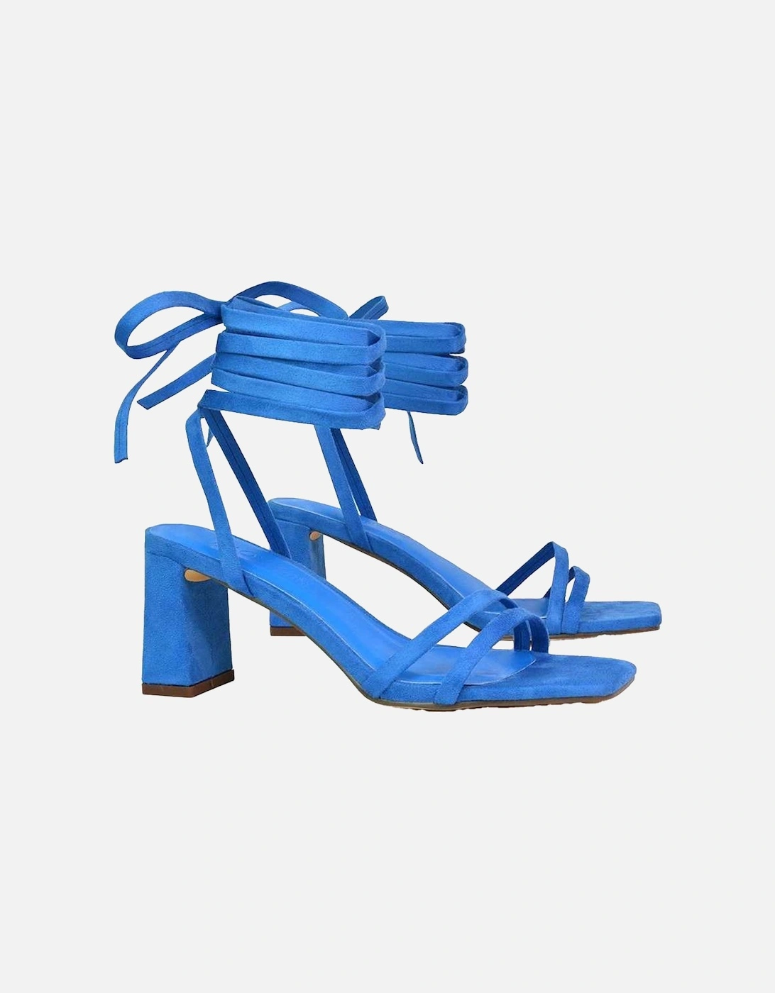 Womens/Ladies Tanyel Strappy Lace Up Mid Block Heel Sandals, 5 of 4