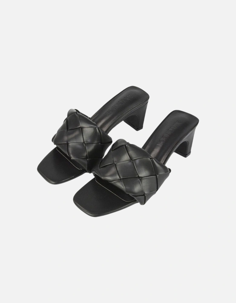 Womens/Ladies Silvia Woven Square Toe Mid Heel Mule Sandals