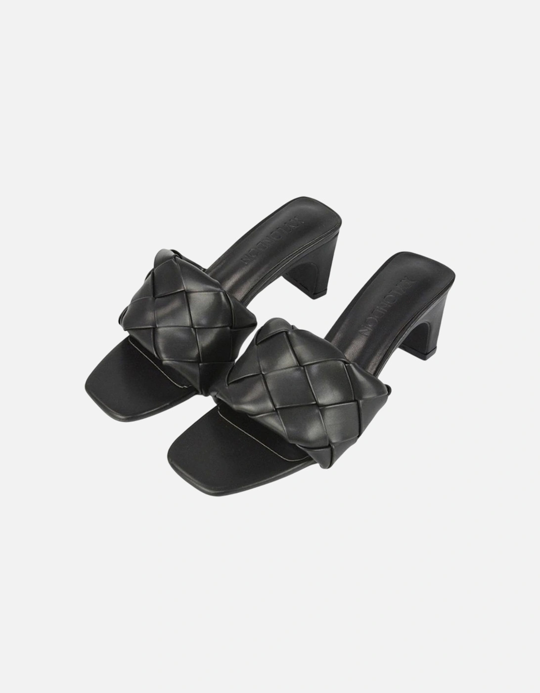 Womens/Ladies Silvia Woven Square Toe Mid Heel Mule Sandals