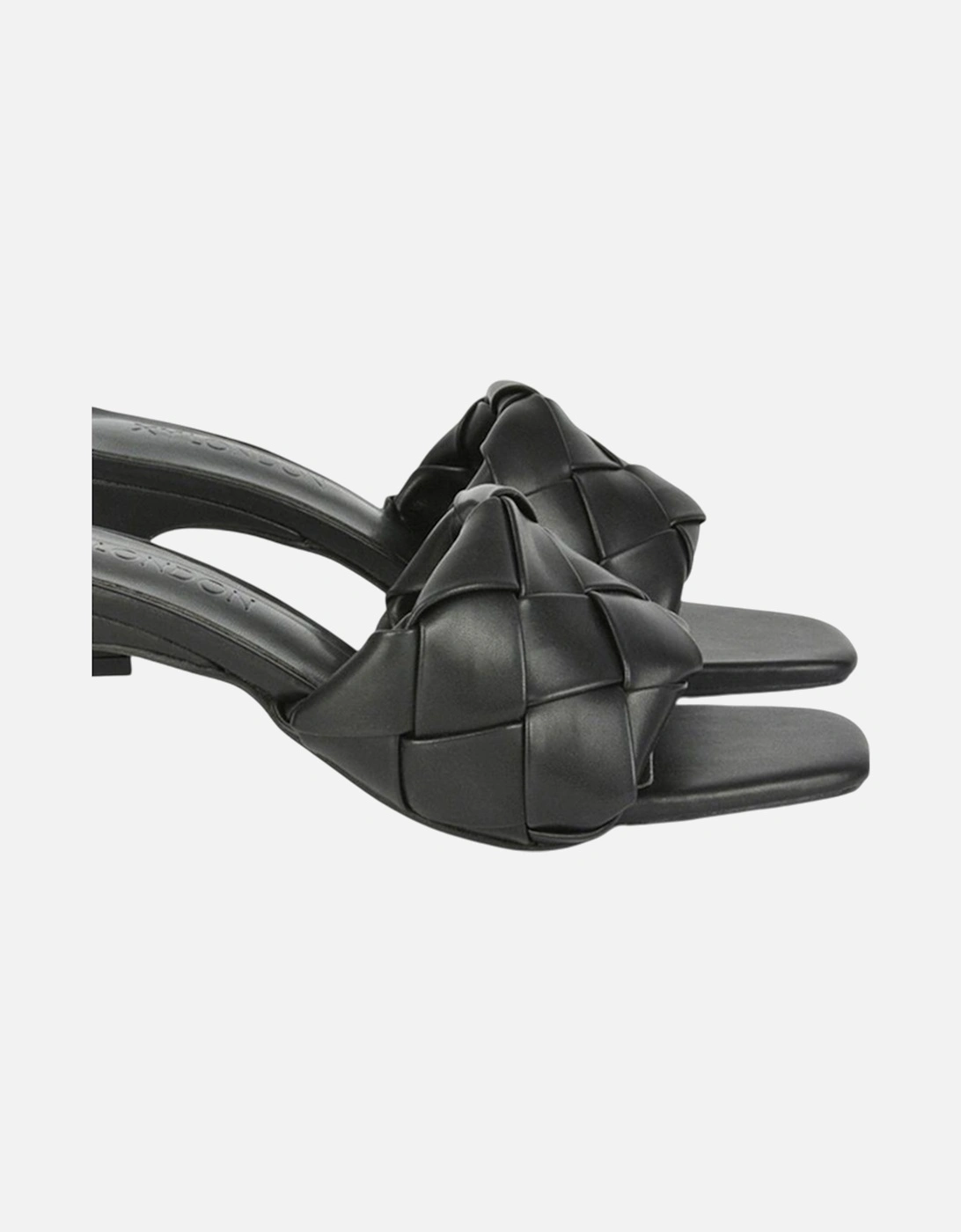 Womens/Ladies Silvia Woven Square Toe Mid Heel Mule Sandals