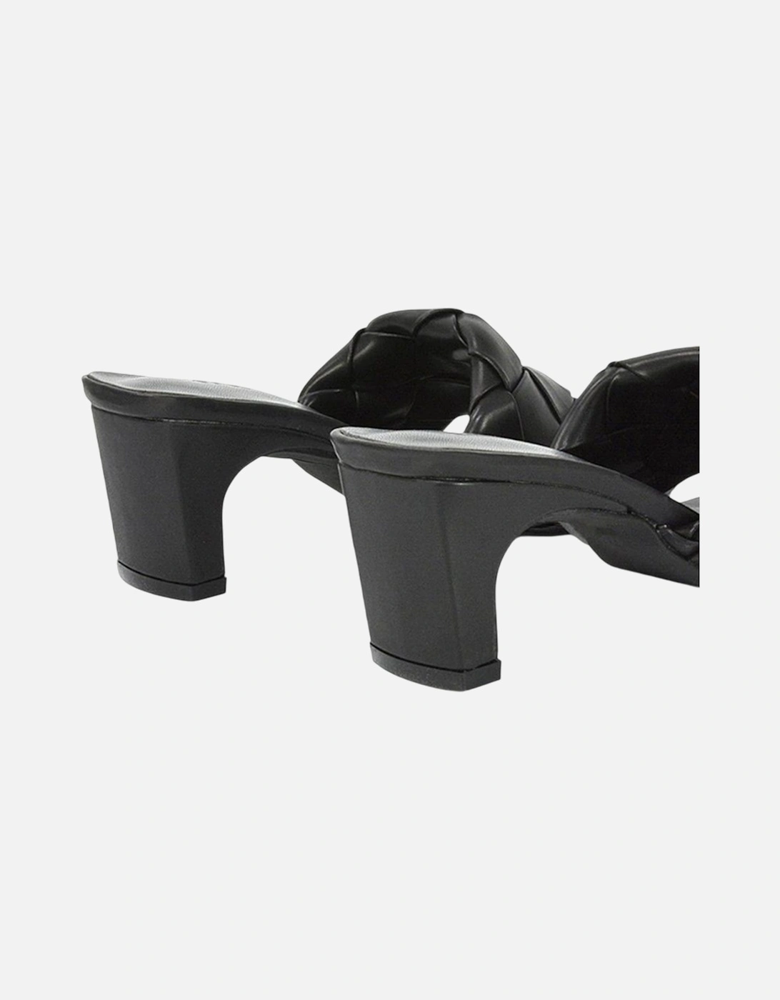 Womens/Ladies Silvia Woven Square Toe Mid Heel Mule Sandals