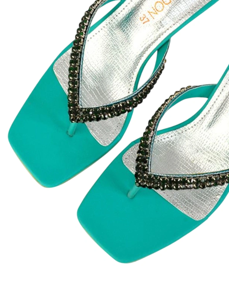 Womens/Ladies Lynn Diamante Kitten Heel Sandals