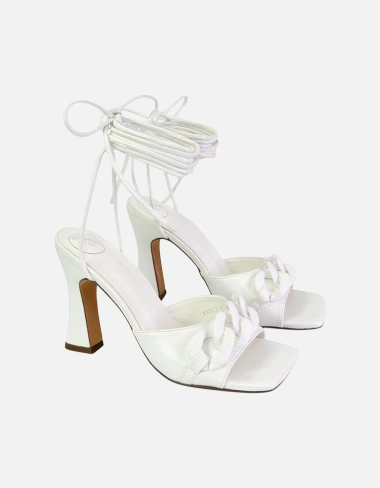 Womens/Ladies Rhegan Chain Detail Lace Up High Heels