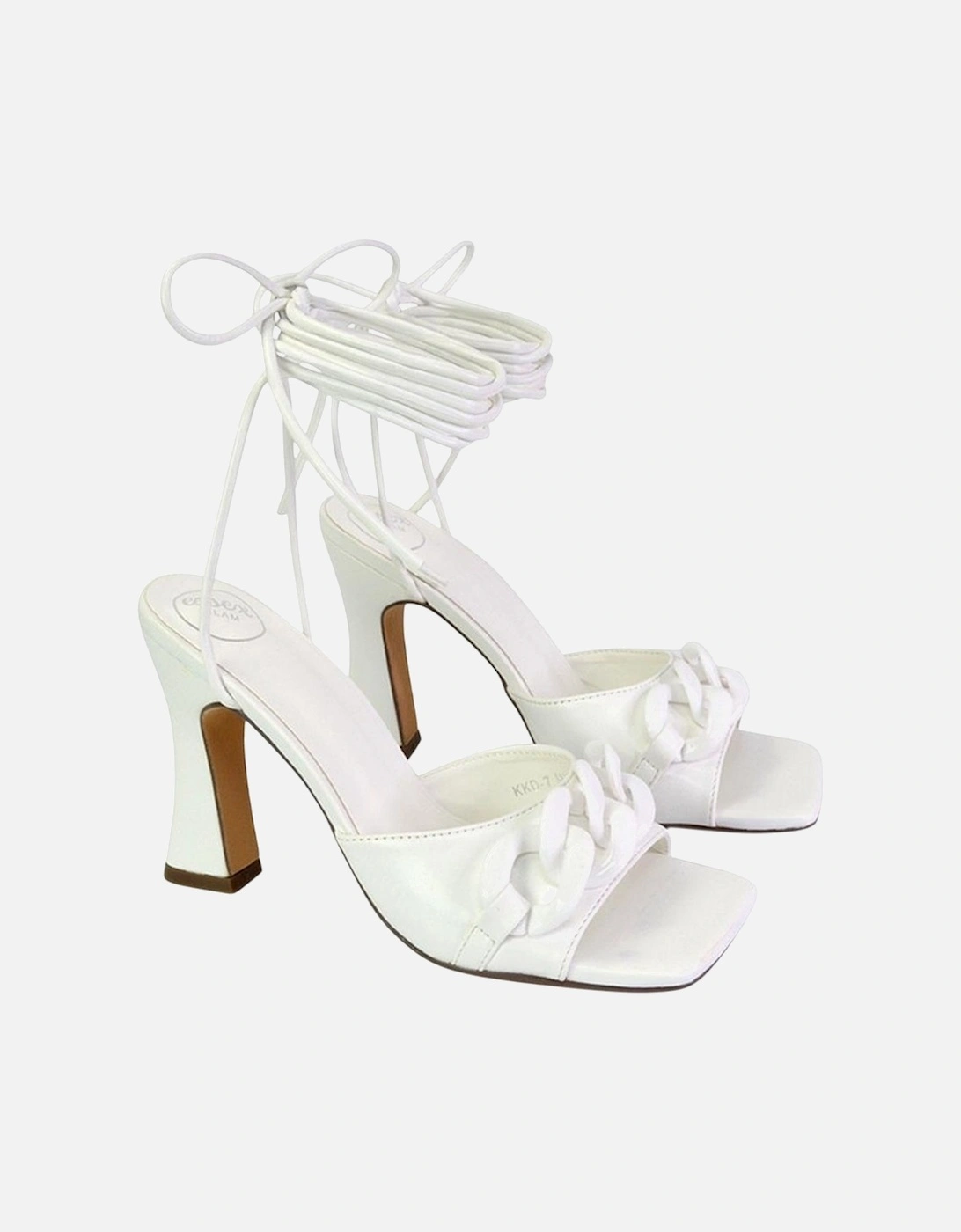 Womens/Ladies Rhegan Chain Detail Lace Up High Heels, 5 of 4