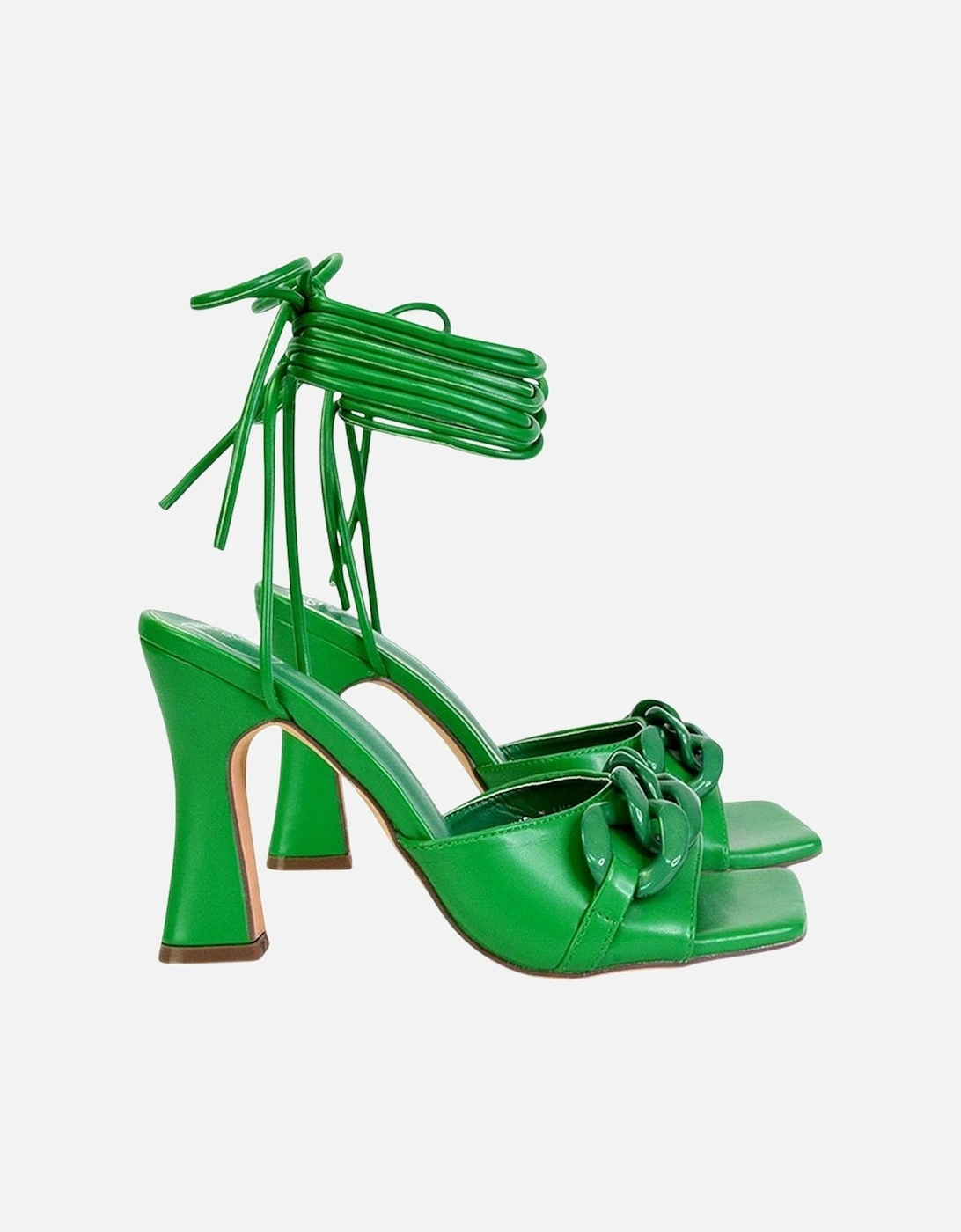 Womens/Ladies Rhegan Chain Detail Lace Up High Heels