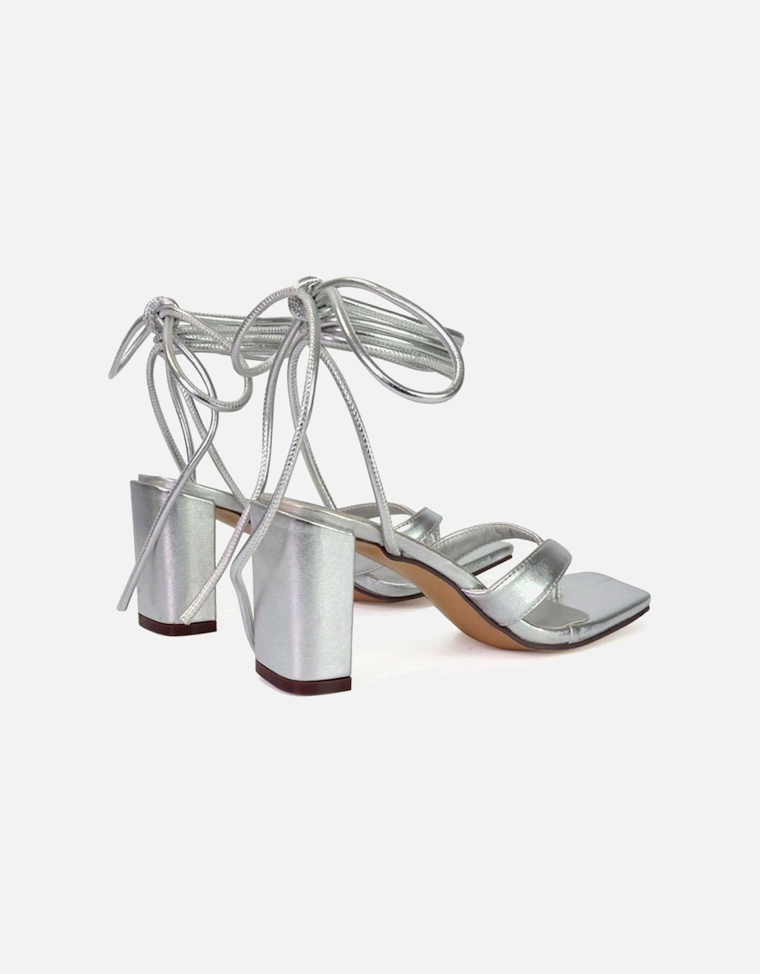 Womens/Ladies Kiko Metallic Medium Block Heel Sandals