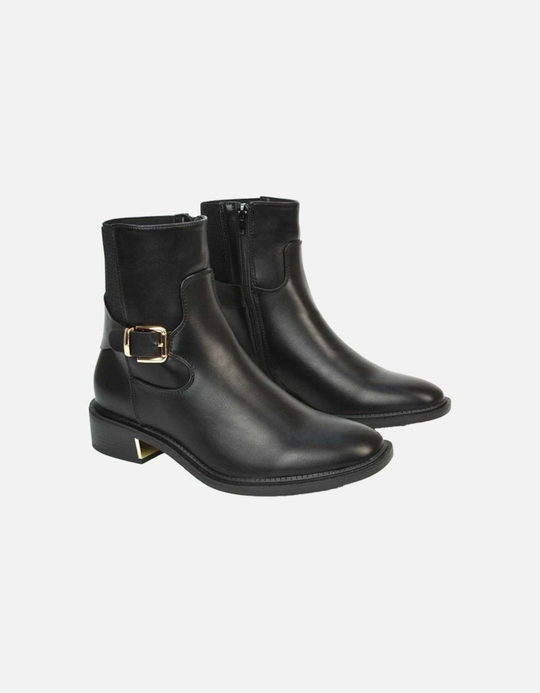 Womens/Ladies Maisie Buckle Low Block Heel Chelsea Boots