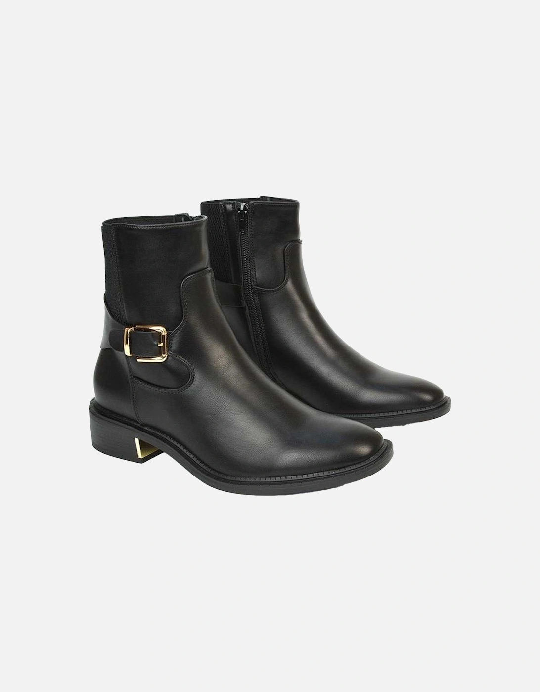 Womens/Ladies Maisie Buckle Low Block Heel Chelsea Boots