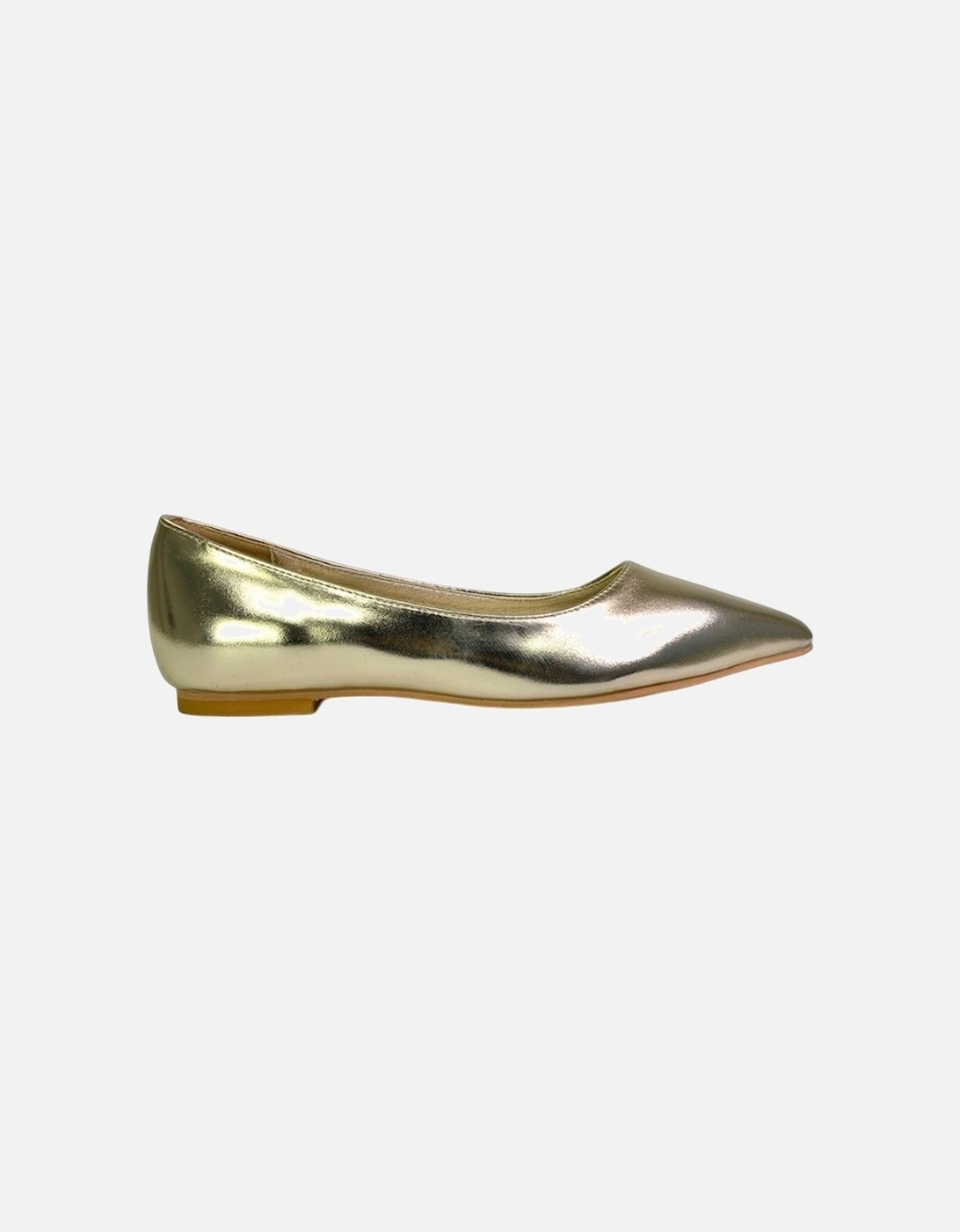 Women's XY London Womens/Ladies Bubbles Pointed Flat Ballerina Flats - Gold - Size: 6