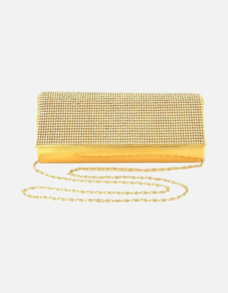 Rhinestone Chain Strap Clutch Bag