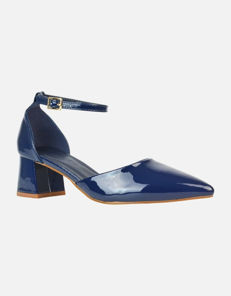 Womens/Ladies Evie Ankle Strap Low Block Heel Court Shoes