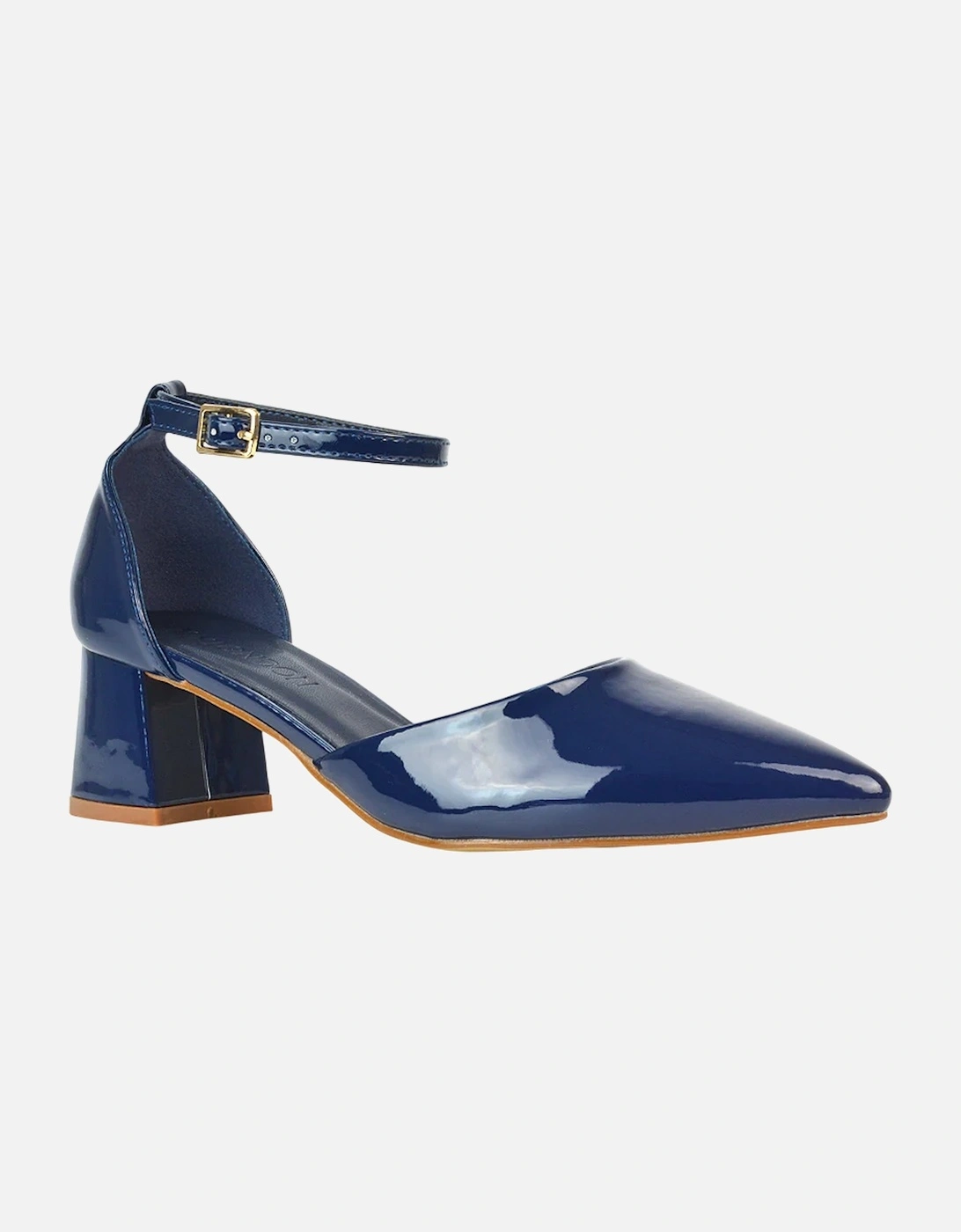 Womens/Ladies Evie Ankle Strap Low Block Heel Court Shoes