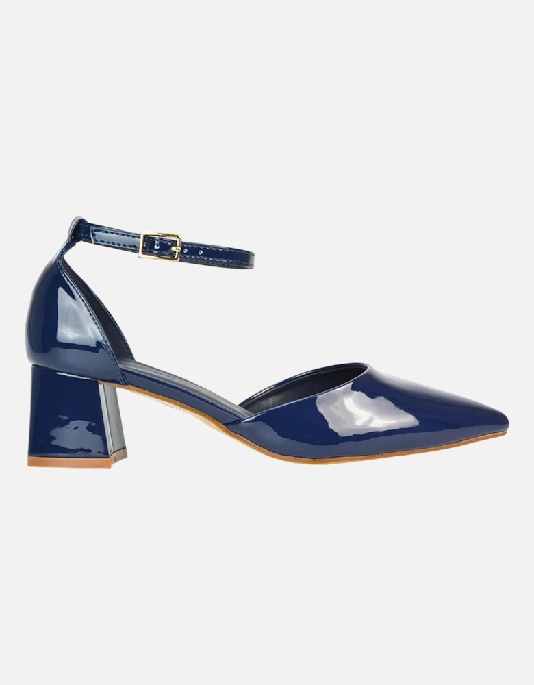 Womens/Ladies Evie Ankle Strap Low Block Heel Court Shoes