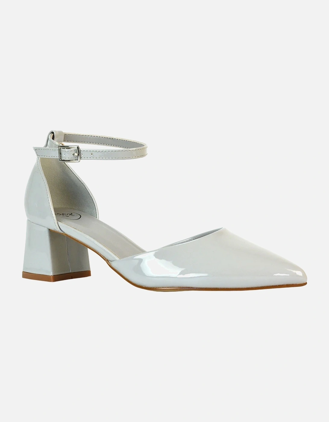 Womens/Ladies Evie Ankle Strap Low Block Heel Court Shoes