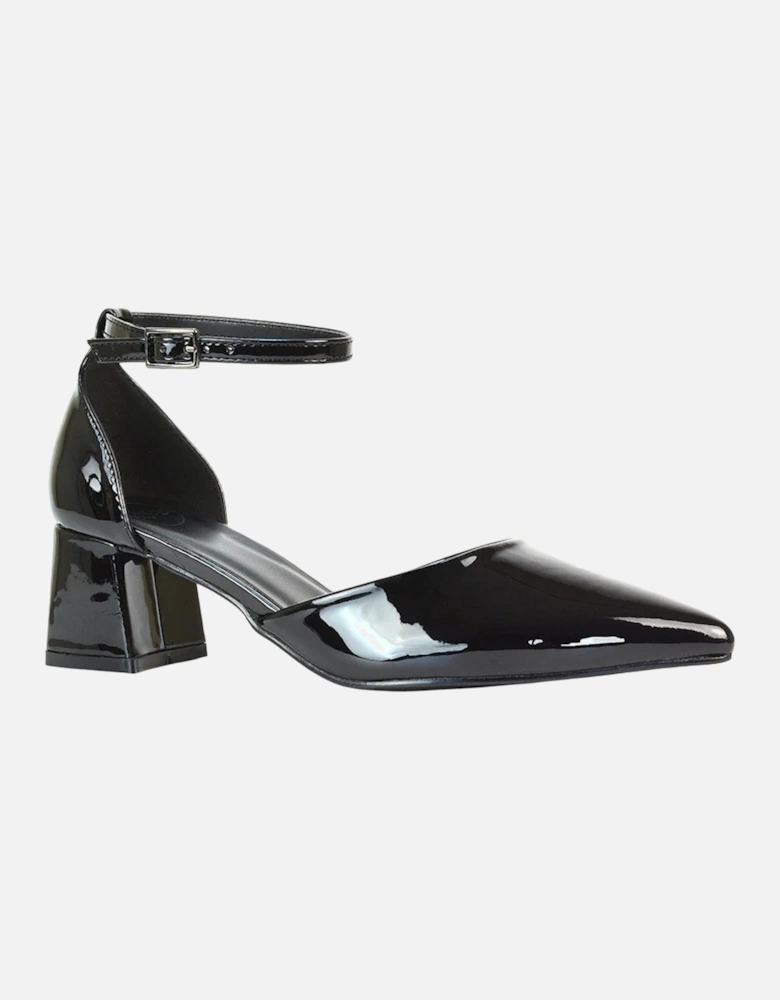 Womens/Ladies Evie Ankle Strap Low Block Heel Court Shoes