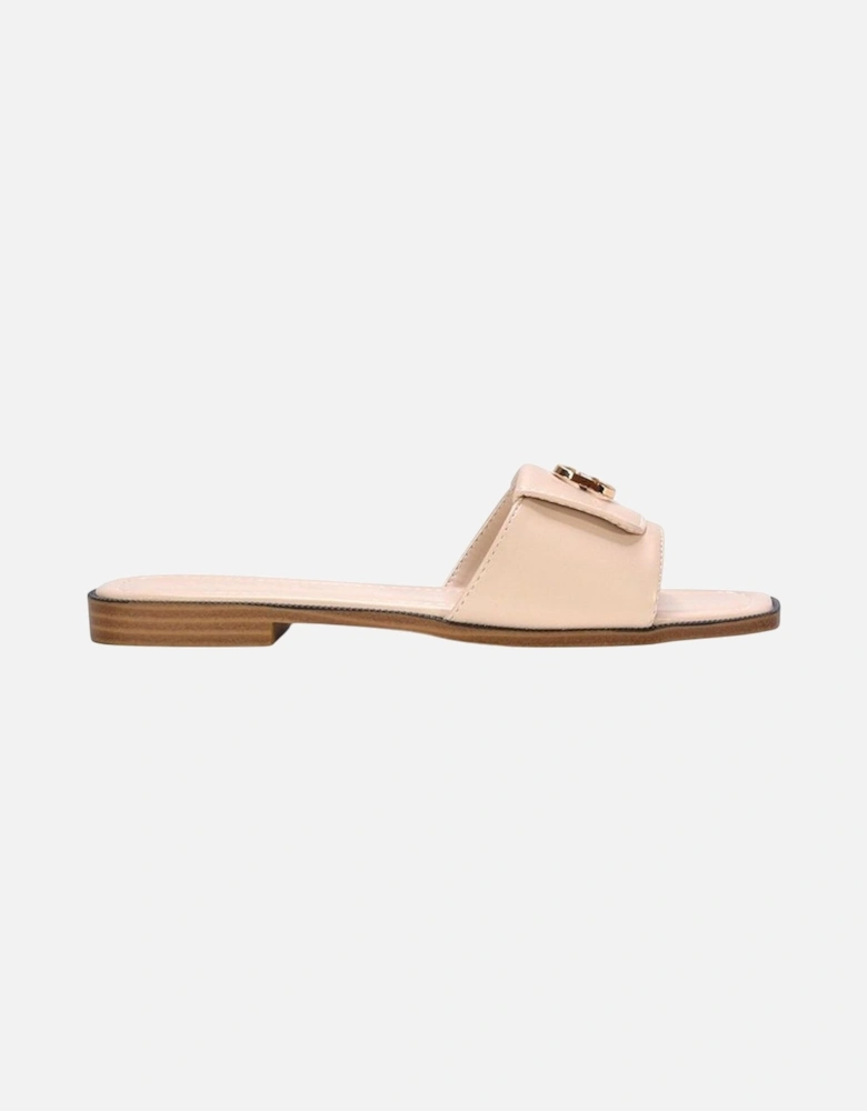 Womens/Ladies Leigh Buckle Detail Flat Sliders