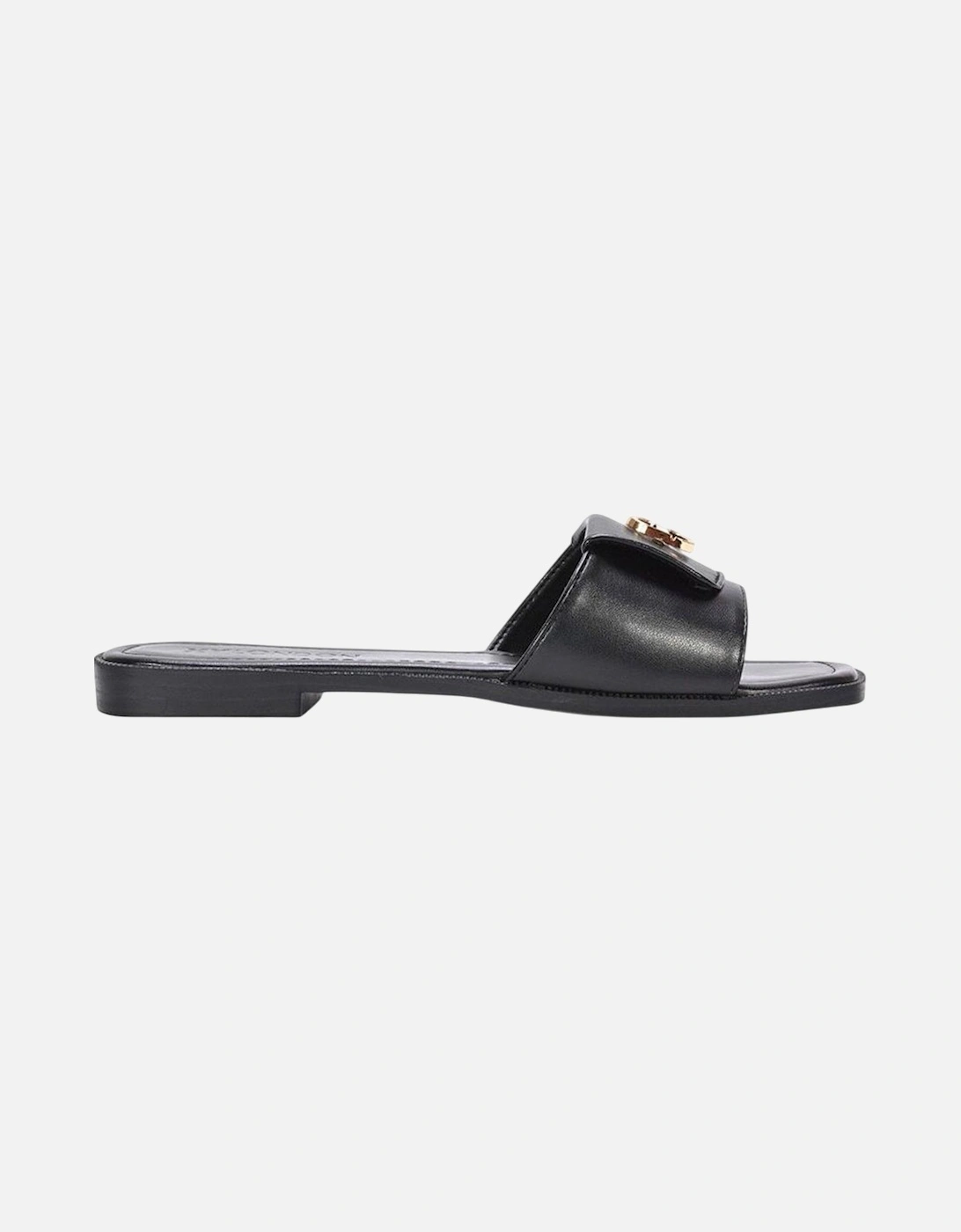 Womens/Ladies Leigh Buckle Detail Flat Sliders
