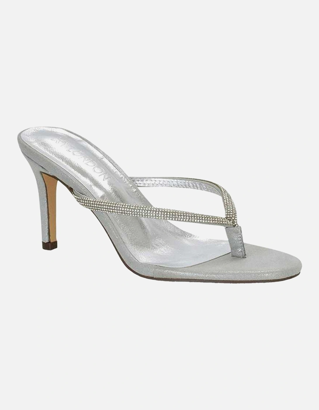 Womens/Ladies Tiami Diamante Thong Strap Slip-on Stiletto Heel Sandals, 6 of 5