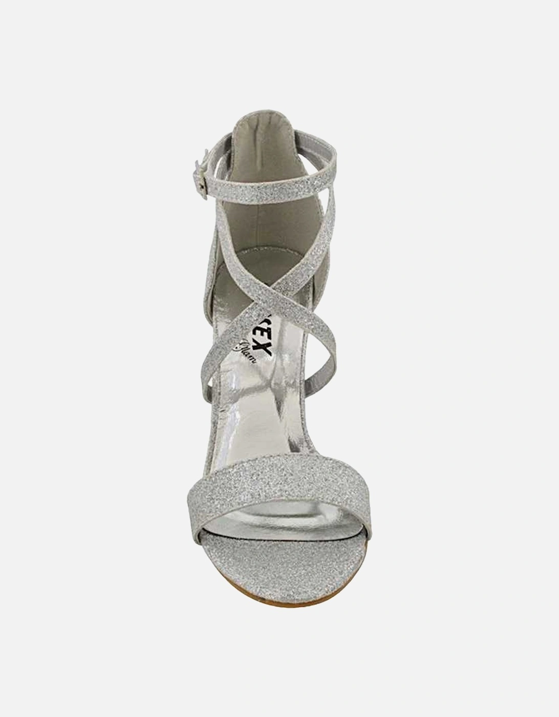 Womens/Ladies Briella Glitter Strappy High Block Heel Sandals