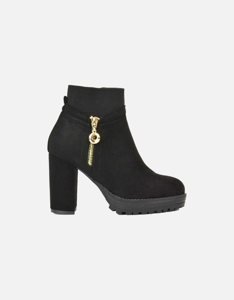 Womens/Ladies Caitlin Zip Platform Block Ankle Boots