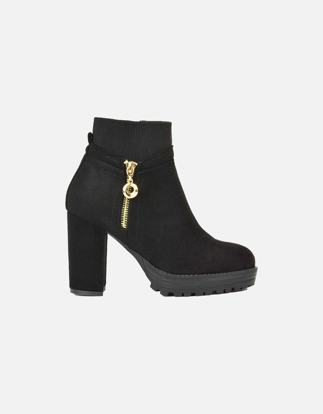 Womens/Ladies Caitlin Zip Platform Block Ankle Boots