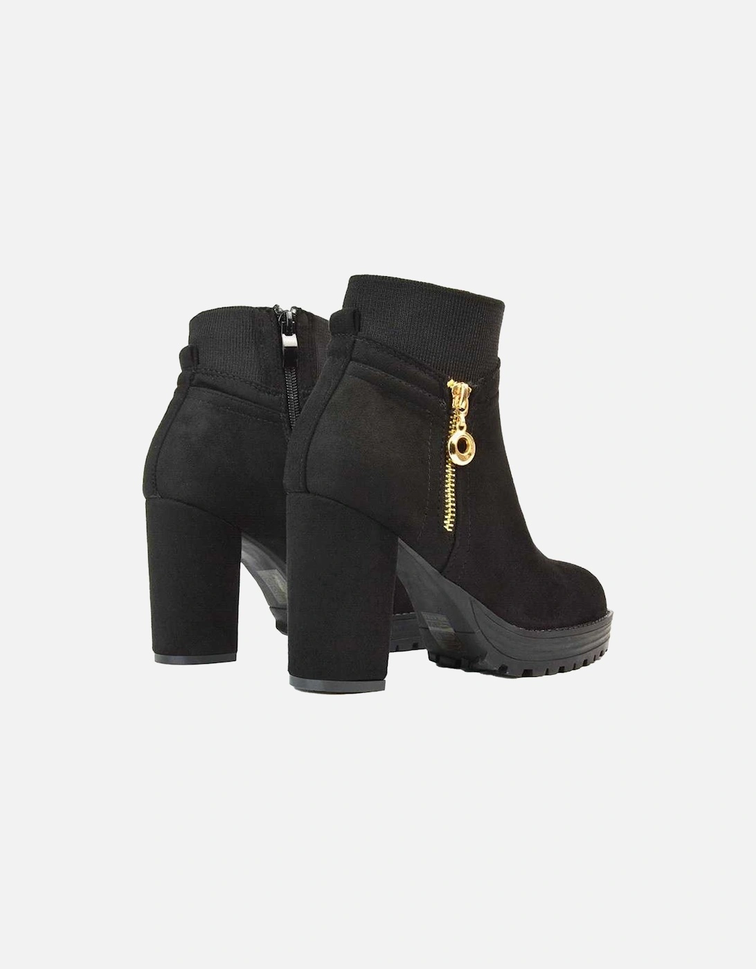 Womens/Ladies Caitlin Zip Platform Block Ankle Boots