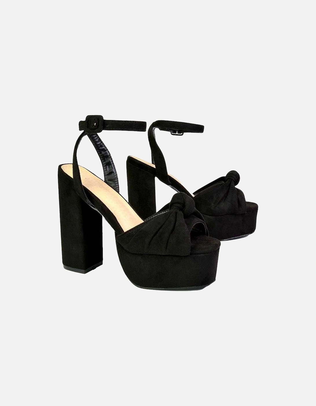 Womens/Ladies Lillian Strappy Chunky Peep Toe Block Heel High Heels, 5 of 4