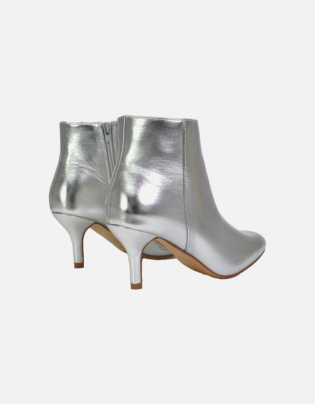 Womens/Ladies Anastsia Metallic Low Zipped High Stiletto Heel Ankle Boots