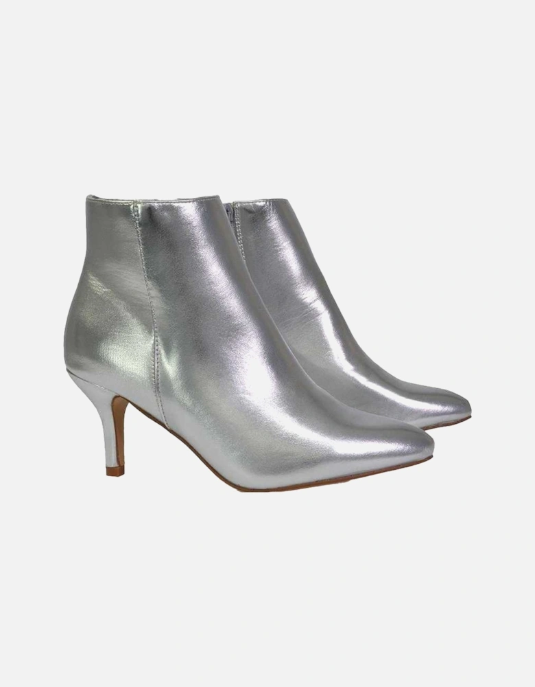 Womens/Ladies Anastsia Metallic Low Zipped High Stiletto Heel Ankle Boots